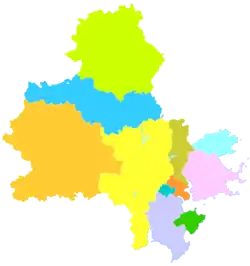 Luojiang District (light brown) in Quanzhou