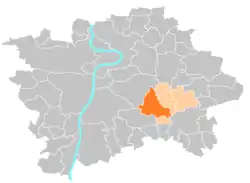 Location of Prague 15 in Prague