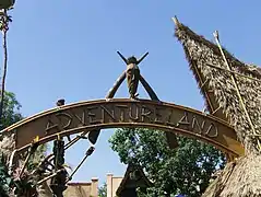 Adventureland(themed for a 1950s view of adventure, capitalizing on the post-war Tiki craze)