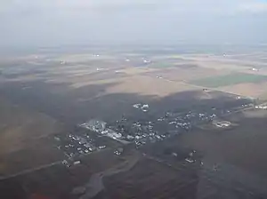 Countryside in eastern Perry Township, with Pemberton in the foreground