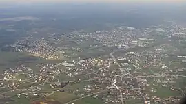 Aerial view of the town