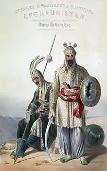 Durrani chieftains wearing khet partug