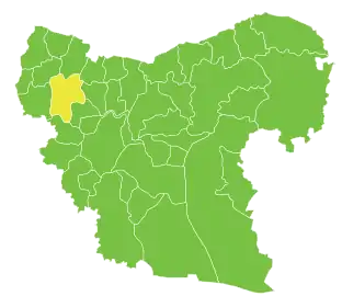 The administrative center of Afrin Subdistrict shown above is the city of Afrin.