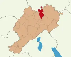 Map showing Bayat District in Afyonkarahisar Province