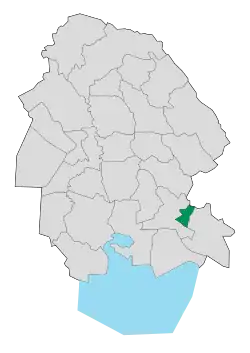 Location of Aghajari County in Khuzestan province