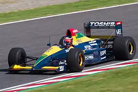 The Larrousse LC90 being demonstrated by Aguri Suzuki in Suzuka.