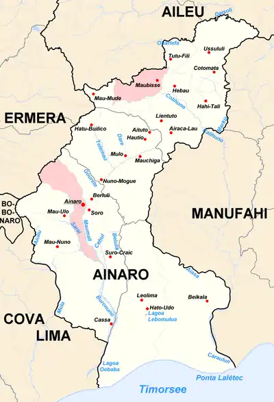 Cities and rivers of Ainaro