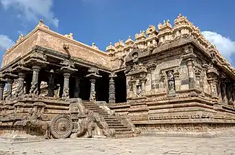 Stone chariot mandapam at Airavatesvara Temple in Darasuram