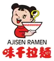 Company logo of Ajisen Ramen, featuring a young girl in a red dress holding a bowl of ramen