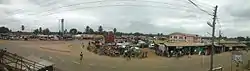 Aerial view of roads leading to Accra, Dzodze and Aflao (from left)