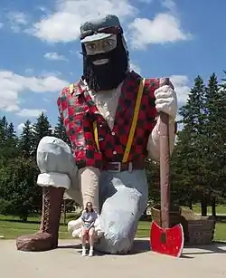 Paul Bunyan and cradle