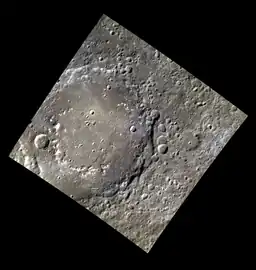 Approximate color image of most of the crater