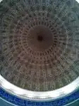 Interior detail of the Khulafa Mosque's big dome.