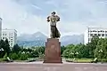 Abu Nasr Al- Farabi monument in front of Kazakh National State University named after Al- Farabi, Almaty, Kazakhstan.