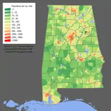 Image 29Alabama's population density, 2010 (from Alabama)