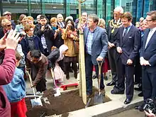 Alan Titchmarsh plants a tree on Bolsover Street