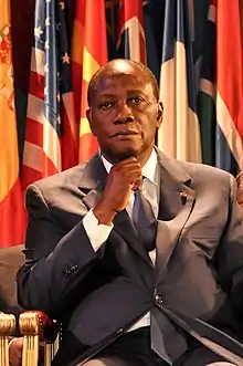 Alassane Ouattara, president of the Ivory Coast (2010-present), governor of the Central Bank of West African States, deputy head of the International Monetary Fund