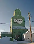 Roadside view of grain elevator