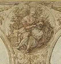 Samson and Delilah, detail of a design for Nuremberg Town Hall, Albrecht Dürer, 1521
