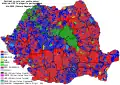 Detailed map depicting the winner party by territorial unit at the level of the Chamber of Deputies