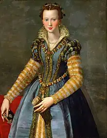 A portrait of a young woman  by Alessandro Allori that is sometimes identified as either Maria de’ Medici or her cousin, Eleonora di Garzia di Toledo.