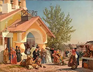 Leaving Church, in Pskov (1864)