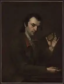 Anonymous portrait of Perregaux (made between 1774 and 1789) holding a medallion