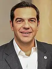 Image 8Alexis Tsipras, socialist Prime Minister of Greece who led the Coalition of the Radical Left (SYRIZA) through a victory in the January 2015 Greek legislative election (from History of socialism)