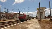 Tracks and platforms at Alfarelos station, in 2017