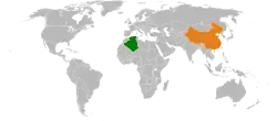 Map indicating locations of Algeria and China