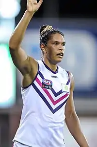 Alicia Janz with Fremantle in 2018