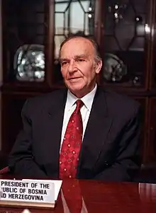 Image 15Alija Izetbegović during his visit to the United States in 1997. (from History of Bosnia and Herzegovina)