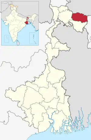 Location of Alipurduar in West Bengal