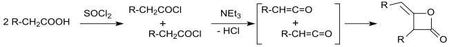 Synthesis of Alkyl ketene dimers (AKDs)