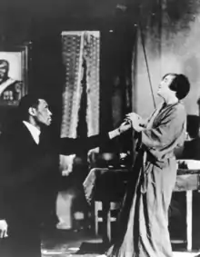 Scene in All God's Chillun Got Wings in which Paul Robeson kissed Mary Blair's hand, attracting national interest.