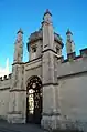 The ornamental railinged gate of All Souls College on Radcliffe Square.