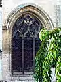 Fleur de lys decoration on the stained-glass