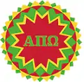 An informal crest for ΑΠΩ, as used on their website.