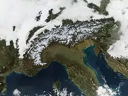 Image 24The Alps seen from space (from Geography of the Alps)