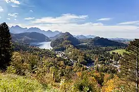 The Alpsee — with Neuschwanstein and  Hohenschwangau castles