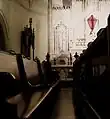 Altar with cross enshrouded for Lent