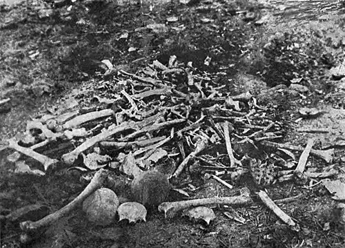 Caption from the book: A RELIC OF THE ARMENIAN MASSACRES AT ERZINGAN. Such mementos are found all over Armenia".