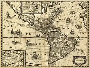 Image 7A 17th-century map of the Americas (from History of Latin America)