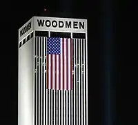 In September 2006, Woodmen Tower marked the fifth anniversary of the September 11, 2001 attacks by displaying large American flags draped from its upper floors.