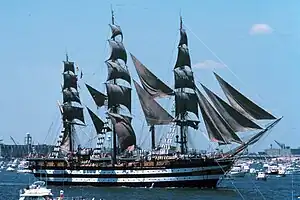 Italian tall ship Amerigo Vespucci in New York Harbor during the celebration.