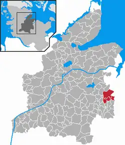 Map of Rendsburg-Eckernförde highlighting Flintbek