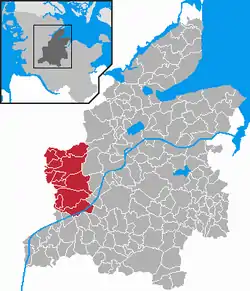 Map of Rendsburg-Eckernförde highlighting Fockbek