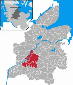 Map of Rendsburg-Eckernförde highlighting Jevenstedt