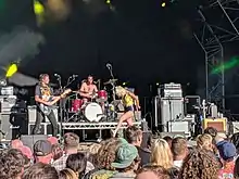 Amyl and the Sniffers performing at The Piece Hall in Halifax (UK), 27 June 2019