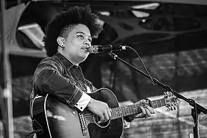 Kiah performing at the Purbeck Valley Folk Festival in 2022